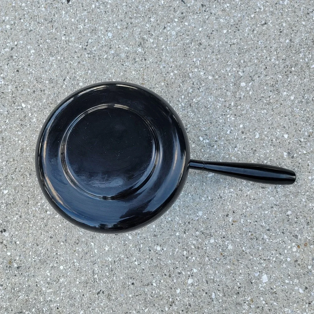 MCM Vintage Catherineholm Black‎ White Lotus Enamelware Fondue Pot Only